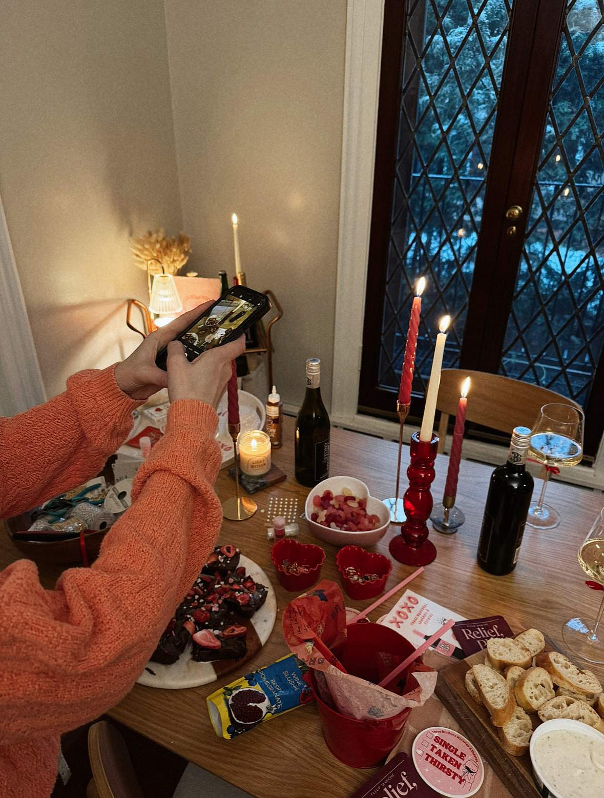 taking photo of dinner