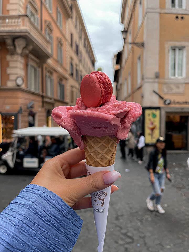 holding ice-cream out